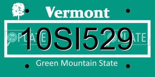 10SI529 Vermont License Plate