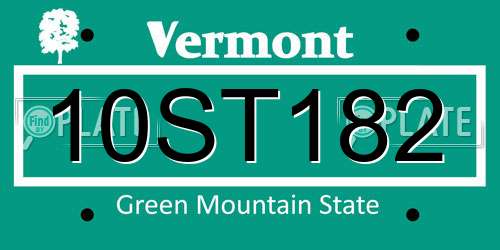 10ST182 Vermont License Plate