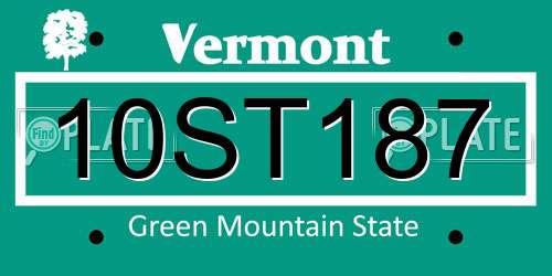 10ST187 Vermont License Plate