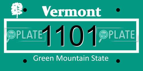 1101 Vermont License Plate