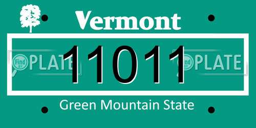 11011 Vermont License Plate