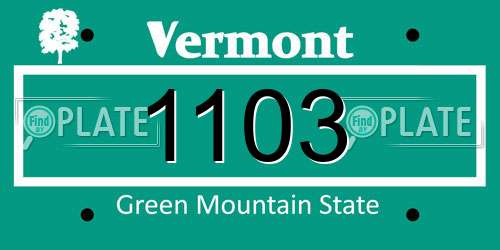 1103 Vermont License Plate