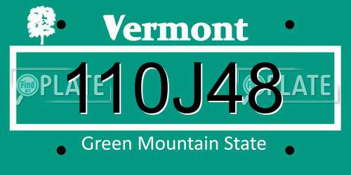 110J48 Vermont License Plate