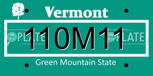 110M11 Vermont License Plate
