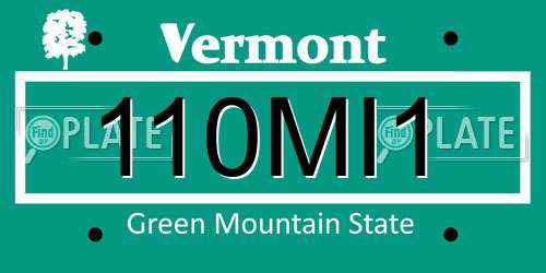 110MI1 Vermont License Plate
