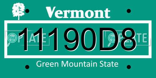11190D8 Vermont License Plate