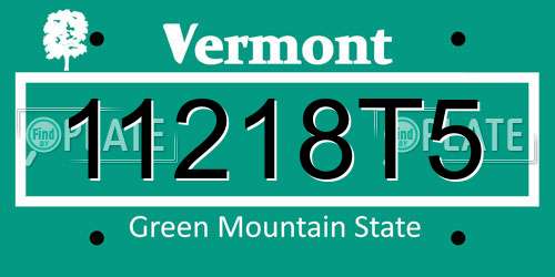 11218T5 Vermont License Plate