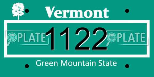 1122 Vermont License Plate