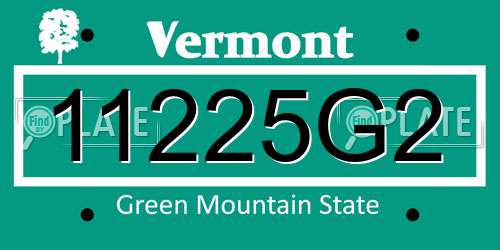 11225G2 Vermont License Plate