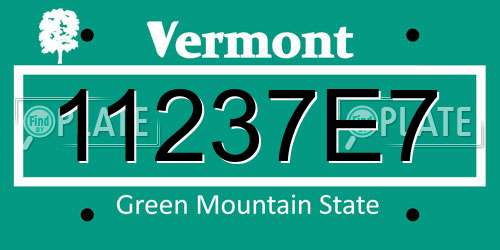 11237E7 Vermont License Plate