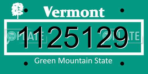 1125129 Vermont License Plate
