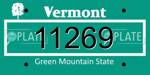 11269 Vermont License Plate
