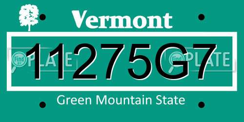11275G7 Vermont License Plate