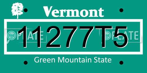 11277T5 Vermont License Plate
