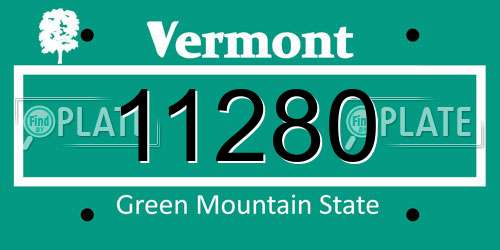 11280 Vermont License Plate