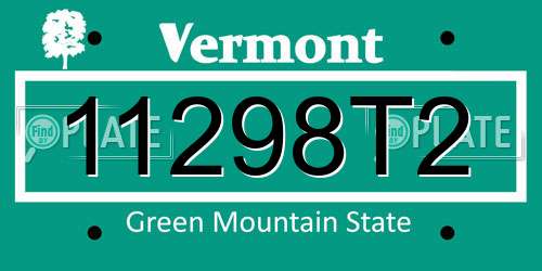 11298T2 Vermont License Plate
