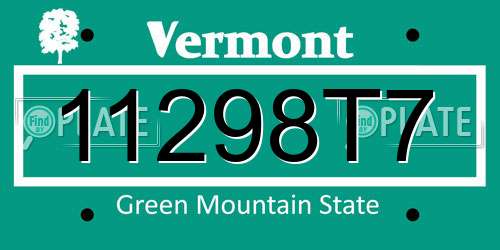 11298T7 Vermont License Plate