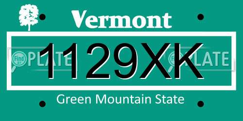 1129XK Vermont License Plate