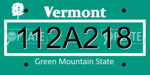112A218 Vermont License Plate
