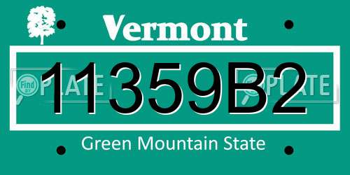 11359B2 Vermont License Plate
