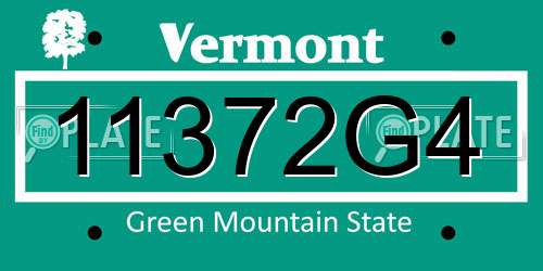 11372G4 Vermont License Plate