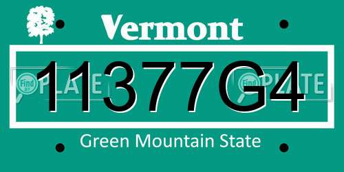 11377G4 Vermont License Plate