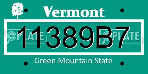 11389B7 Vermont License Plate