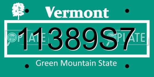 11389S7 Vermont License Plate