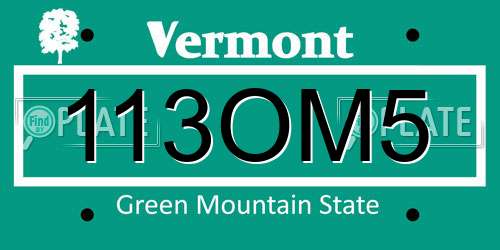 113OM5 Vermont License Plate
