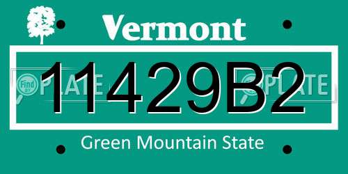 11429B2 Vermont License Plate