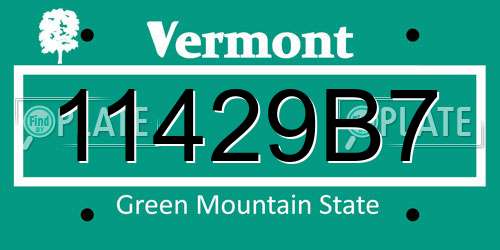 11429B7 Vermont License Plate
