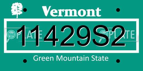 11429S2 Vermont License Plate