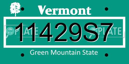 11429S7 Vermont License Plate