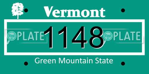 1148 Vermont License Plate
