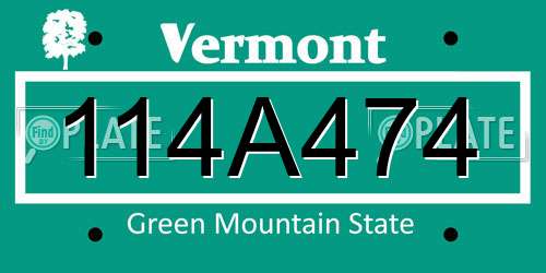 114A474 Vermont License Plate