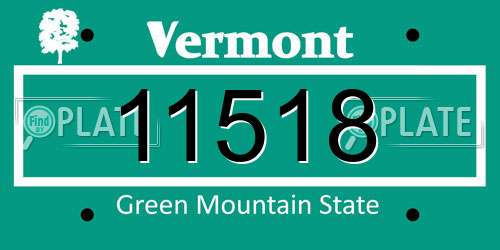 11518 Vermont License Plate