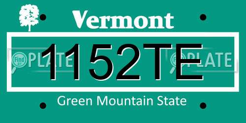 1152TE Vermont License Plate