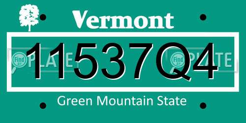 11537Q4 Vermont License Plate