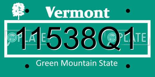 11538Q1 Vermont License Plate