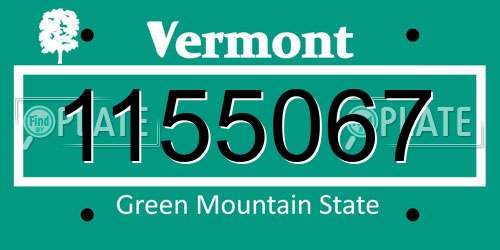 1155067 Vermont License Plate