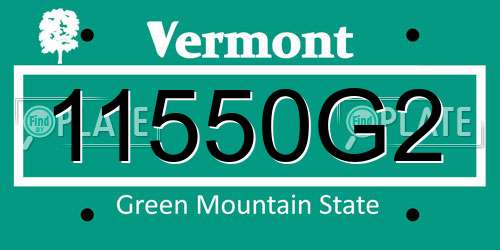 11550G2 Vermont License Plate