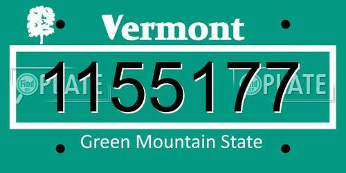 1155177 Vermont License Plate