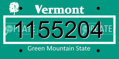 1155204 Vermont License Plate
