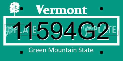 11594G2 Vermont License Plate