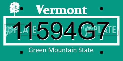 11594G7 Vermont License Plate