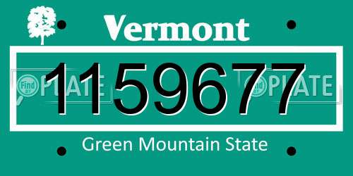 1159677 Vermont License Plate