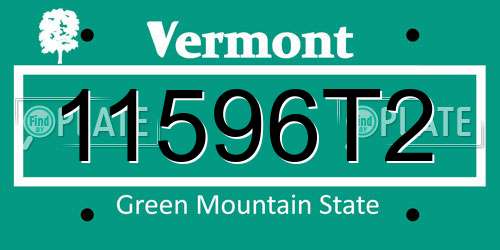 11596T2 Vermont License Plate