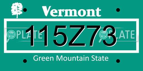 115Z73 Vermont License Plate