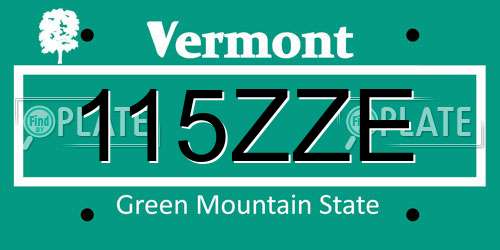 115ZZE Vermont License Plate