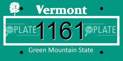 1161 Vermont License Plate